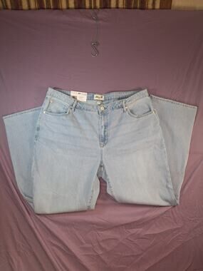Seven7 Loose Straight Key West Jeans Plus Size 18W Light Blue High Rise Denim